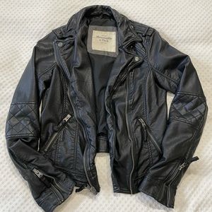 Abercrombie & Fitch black vegan leather jacket
